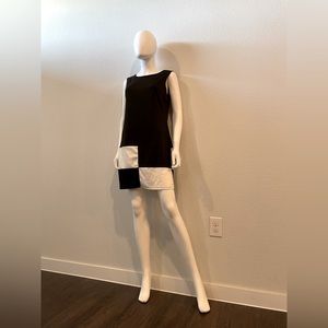 XL BLACK & WHITE MOD SHIFT DRESS